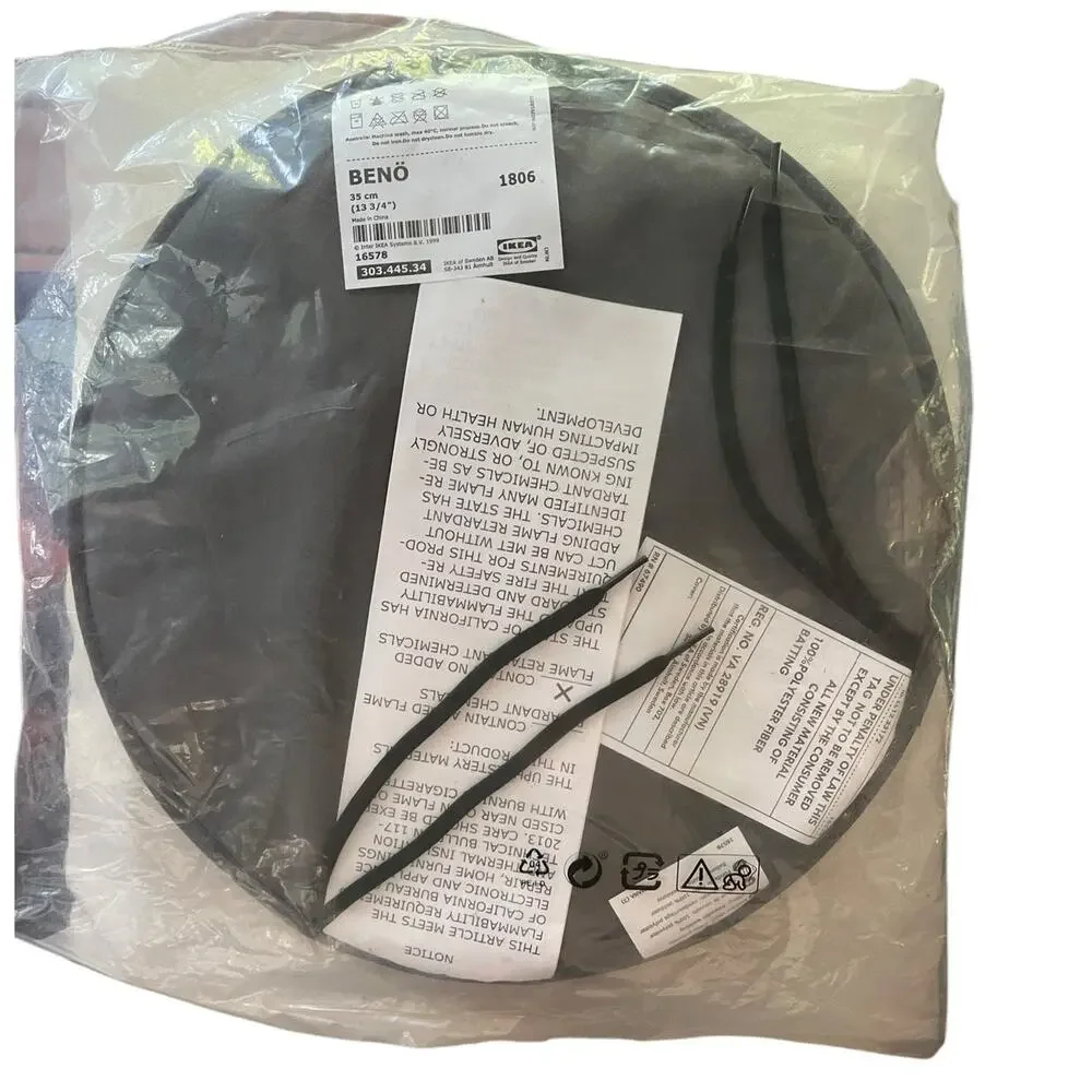 10 x IKEA BENO Chair Pad Outdoor Round Gray Cushion 13 3/4 